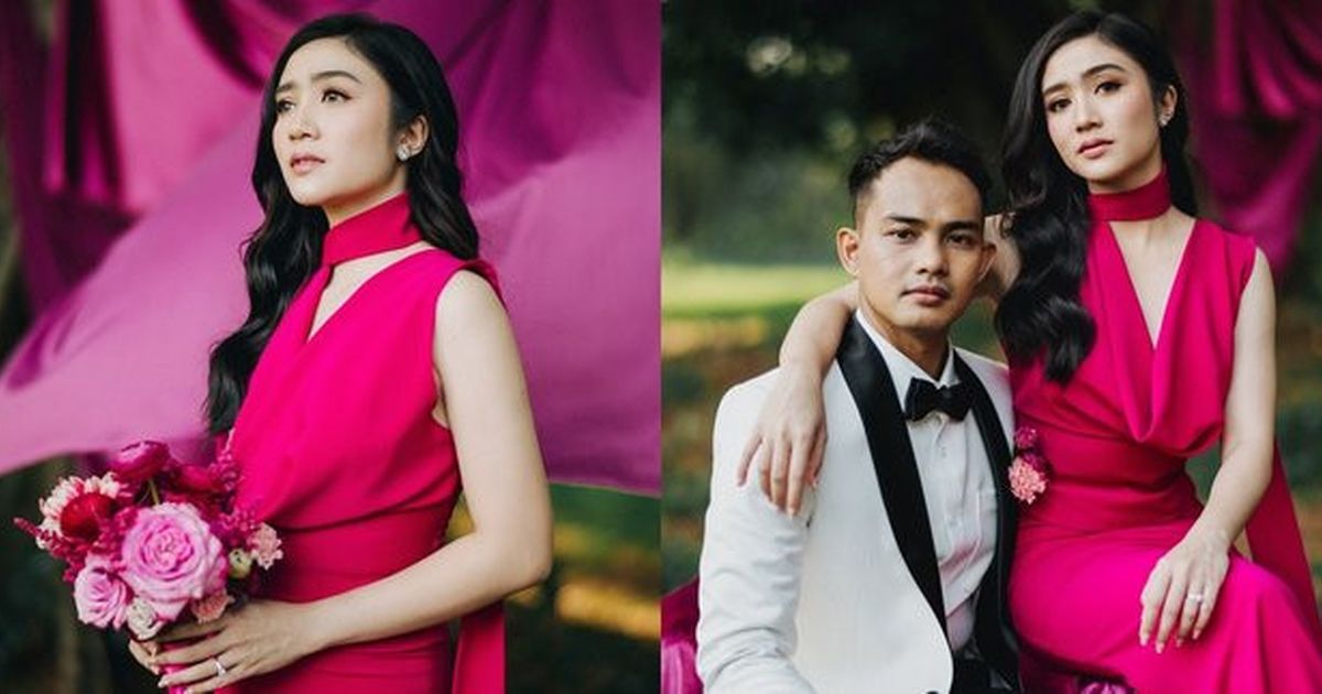 Potret Menyala Febby Rastanty Pakai Dress Pink Fuschia di Sesi Foto Prewed Terbaru Bareng Drajad Djumantara