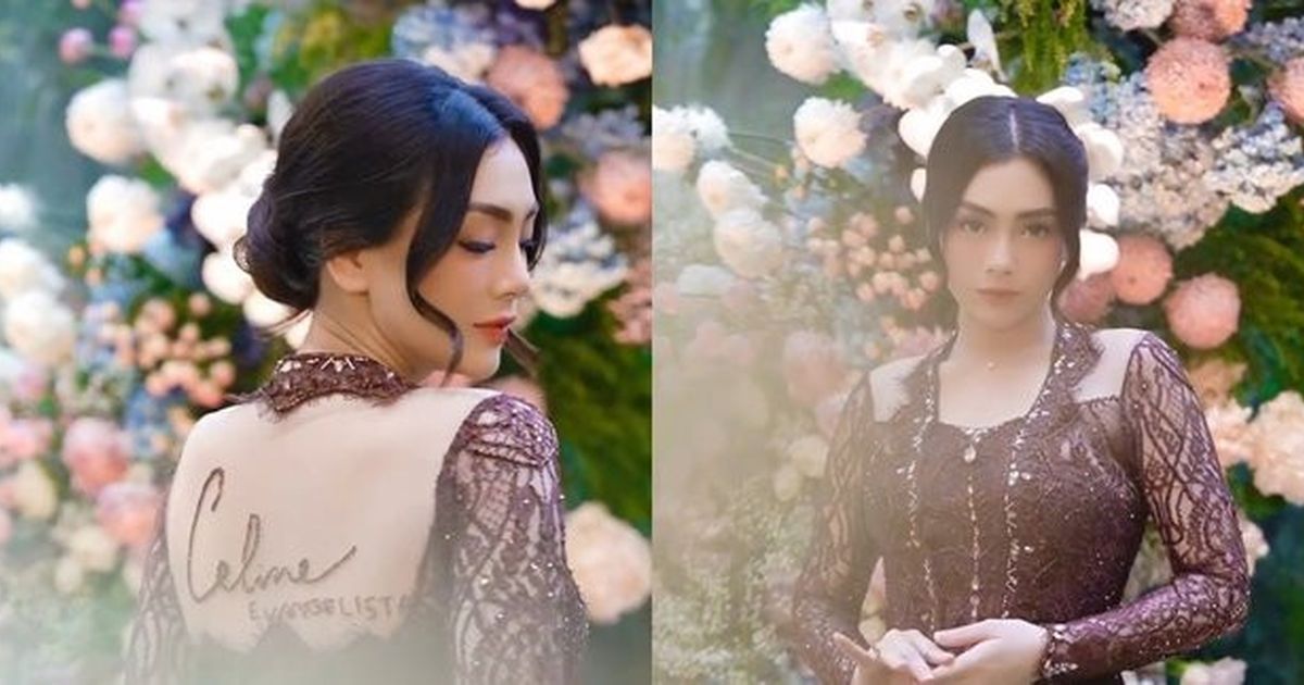 Potret Cantik Celine Evangelista Pakai Kebaya Jawa dengan Bordir Nama Sendiri di Belakang