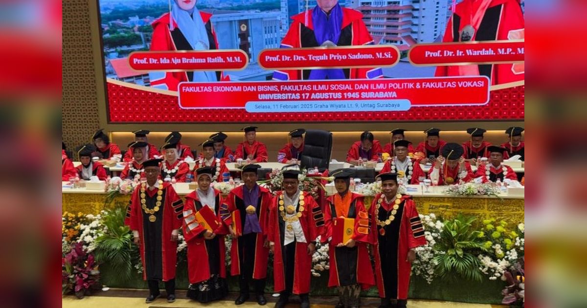 Untag Surabaya Resmi Kukuhkan Tiga Guru Besar Baru