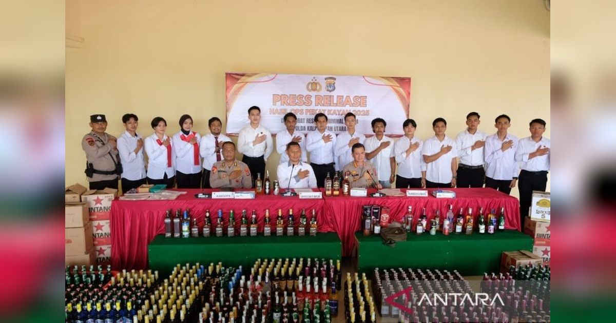 Polda Kaltara Sita 907 Botol Miras dalam Operasi Pekat Kayan 2025