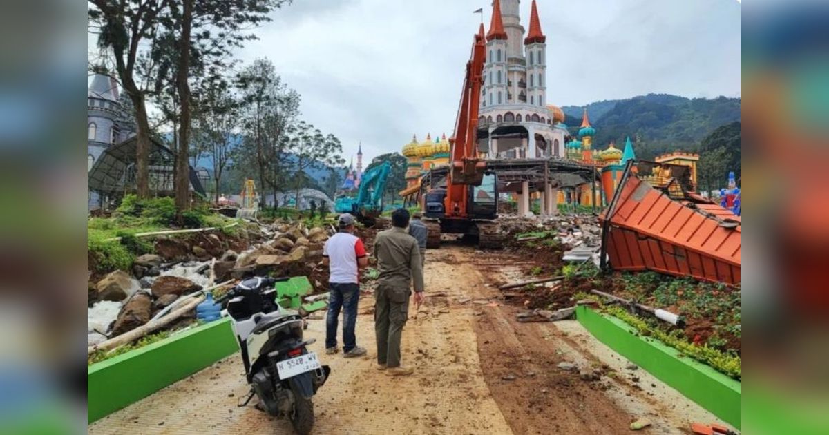 49 Wahana Hybisc Fantasy Puncak Dibongkar, Proses Pembongkaran Hampir Rampung