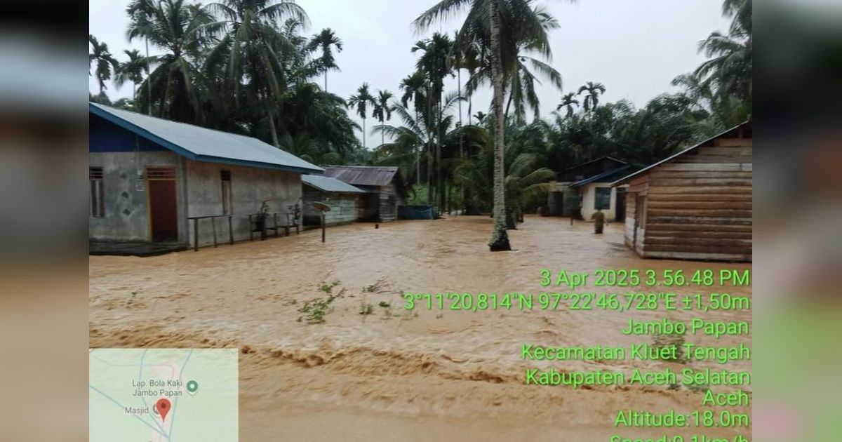 Banjir Rendam Tujuh Desa di Aceh Selatan, Ratusan Rumah Terendam
