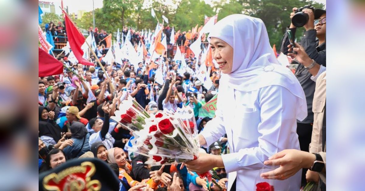 Khofifah Sepakati 17 Tuntutan Buruh Jatim di May Day 2025