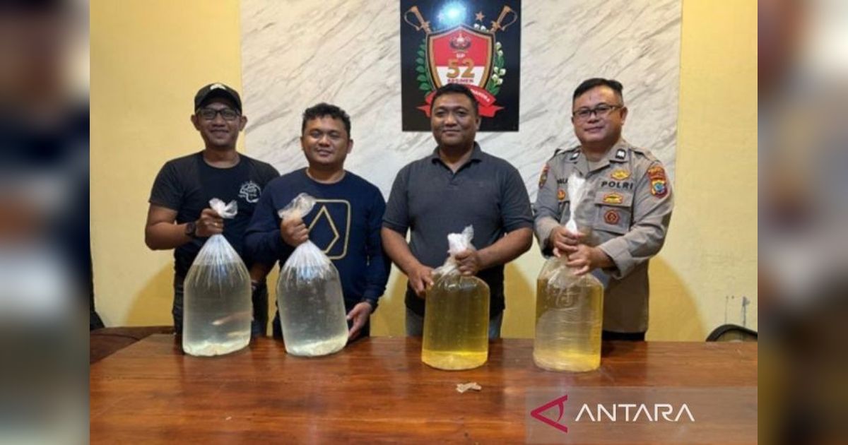 Polsek Pelabuhan Manado Gagalkan Penyelundupan 50 Liter Miras Cap Tikus