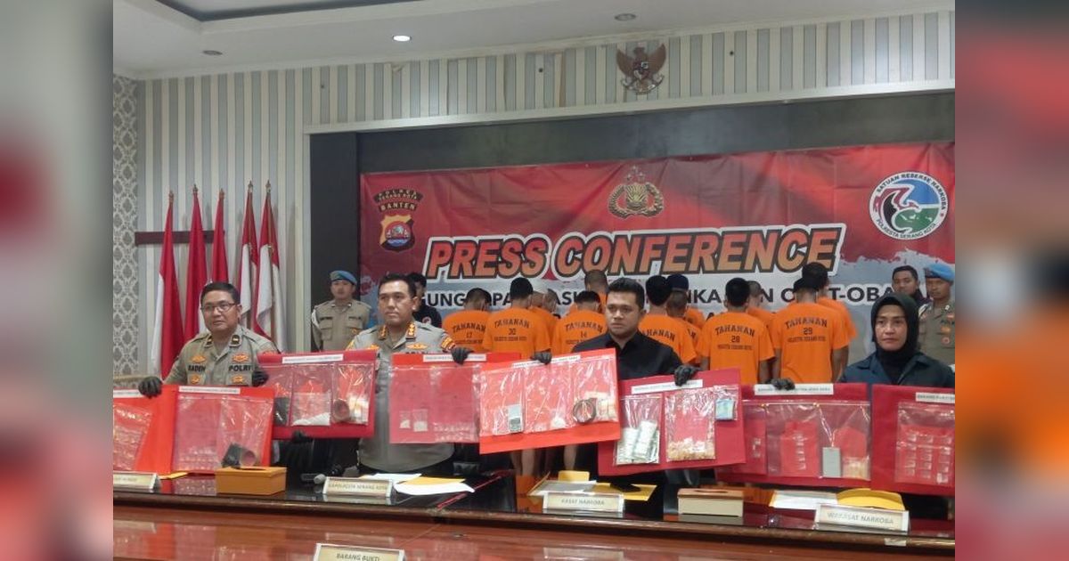 Polresta Serang Kota Tangkap 17 Pengedar Narkoba, Sabu dan Obat Keras Jadi Barang Bukti