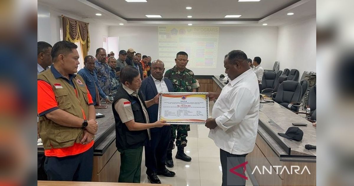 BNPB Salurkan Bantuan Rp756,8 Juta untuk Korban Banjir Jayawijaya