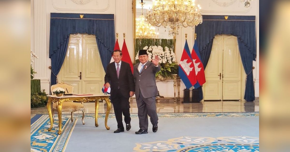 Prabowo Subianto Jamu Presiden Senat Kamboja di Istana Merdeka