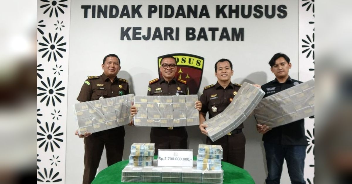 Kejari Batam Terima Rp2,7 Miliar Uang Pengganti Korupsi PNBP Pelabuhan