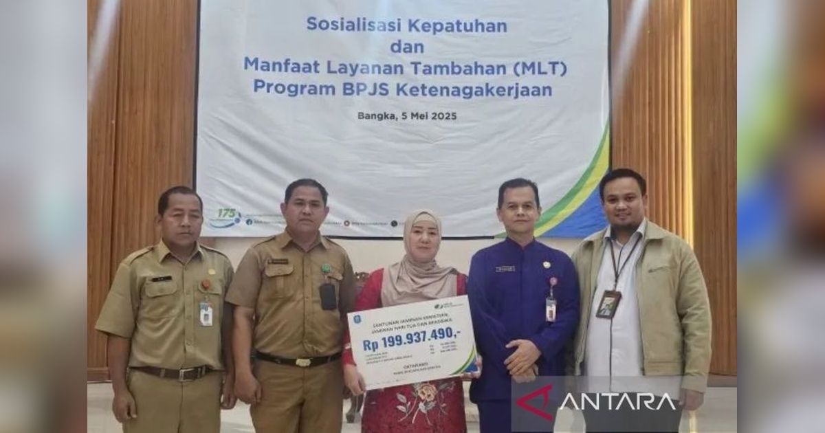 BP Jamsostek Pangkalpinang Berikan Santunan Rp199 Juta kepada Ahli Waris Pegawai
