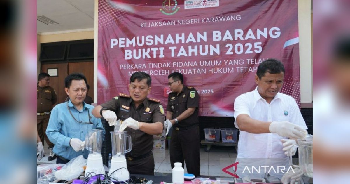 Kejari Karawang Musnahkan Ratusan Gram Narkotika Berbagai Jenis
