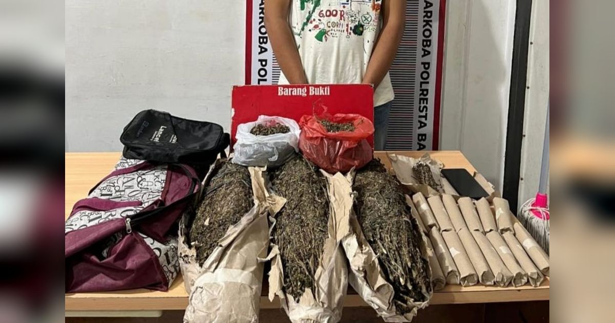 Polresta Banda Aceh Ringkus Pengedar 3,7 Kg Ganja di Pango