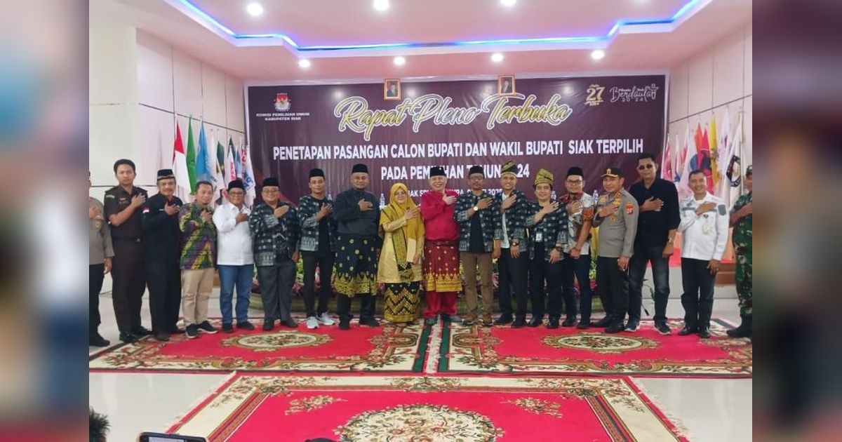 Afni-Syamsurizal Resmi Menjadi Bupati dan Wakil Bupati Siak Terpilih