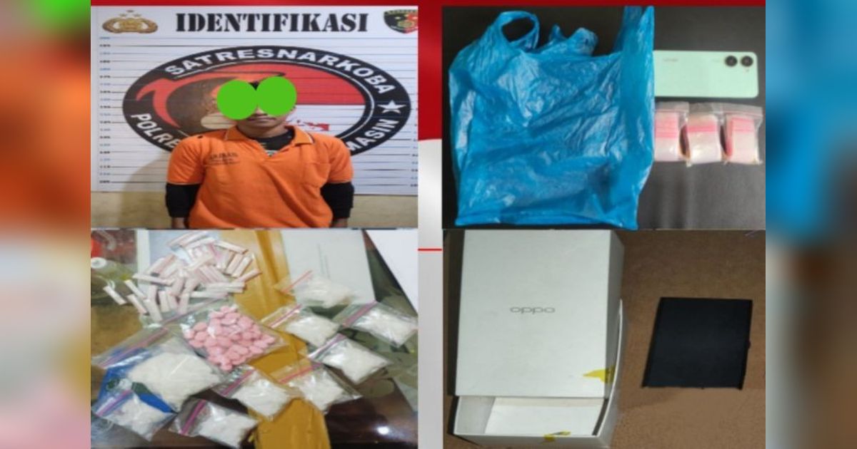 Buruh Harian Lepas di Banjarmasin Ditangkap, 60 Gram Sabu dan 40 Butir Ekstasi Disita