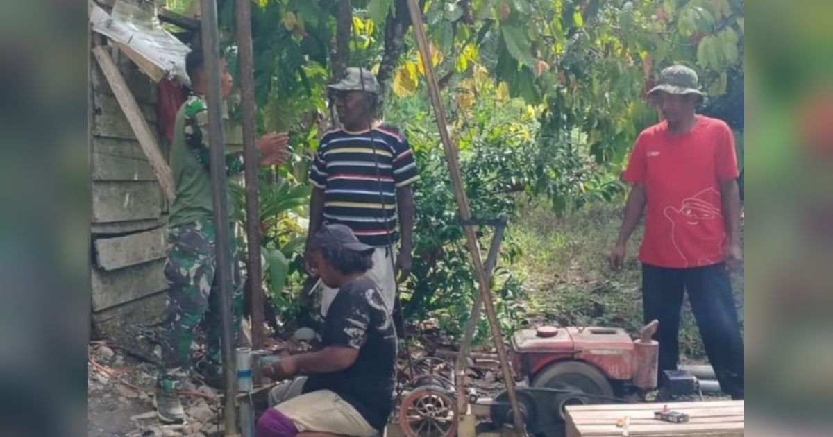 Kodim 1710/Mimika Bangun 5 Sumur Bor di Distrik Iwaka, Papua Tengah: Wujud Sinergi TNI-Polri untuk Masyarakat