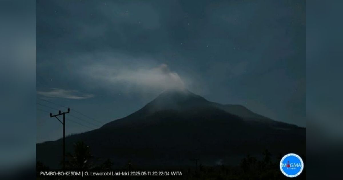 Gunung Lewotobi Laki-laki Erupsi, Semburkan Abu Vulkanik hingga 300 Meter!