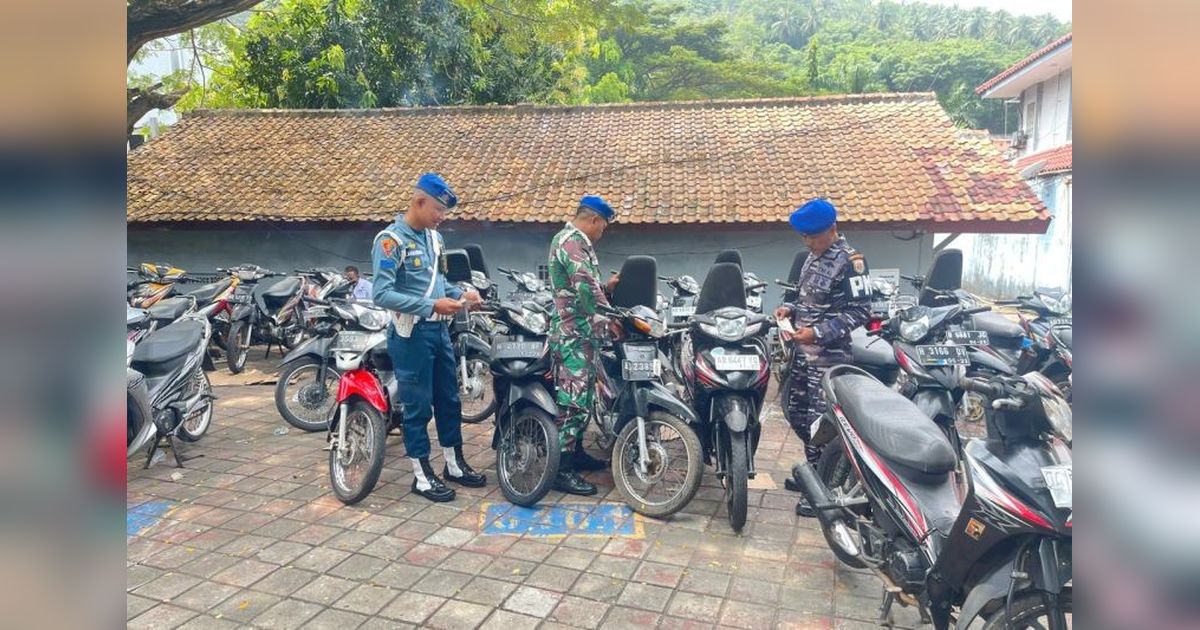 Lanal Banten Amankan 53 Sepeda Motor Bodong di Pelabuhan Merak