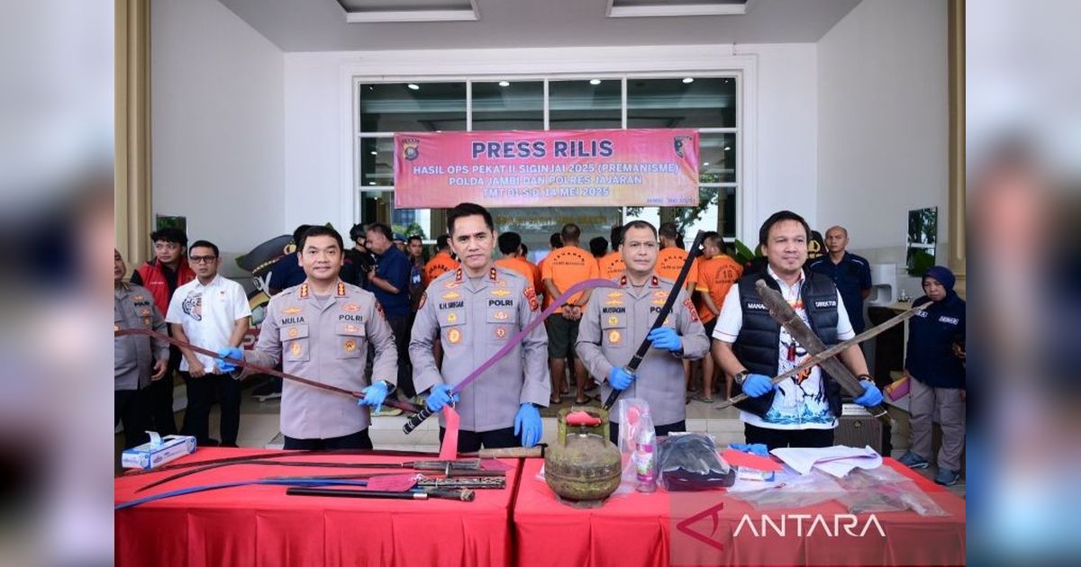Polda Jambi Tahan 32 Tersangka Premanisme, 242 Lainnya Dapat Pembinaan