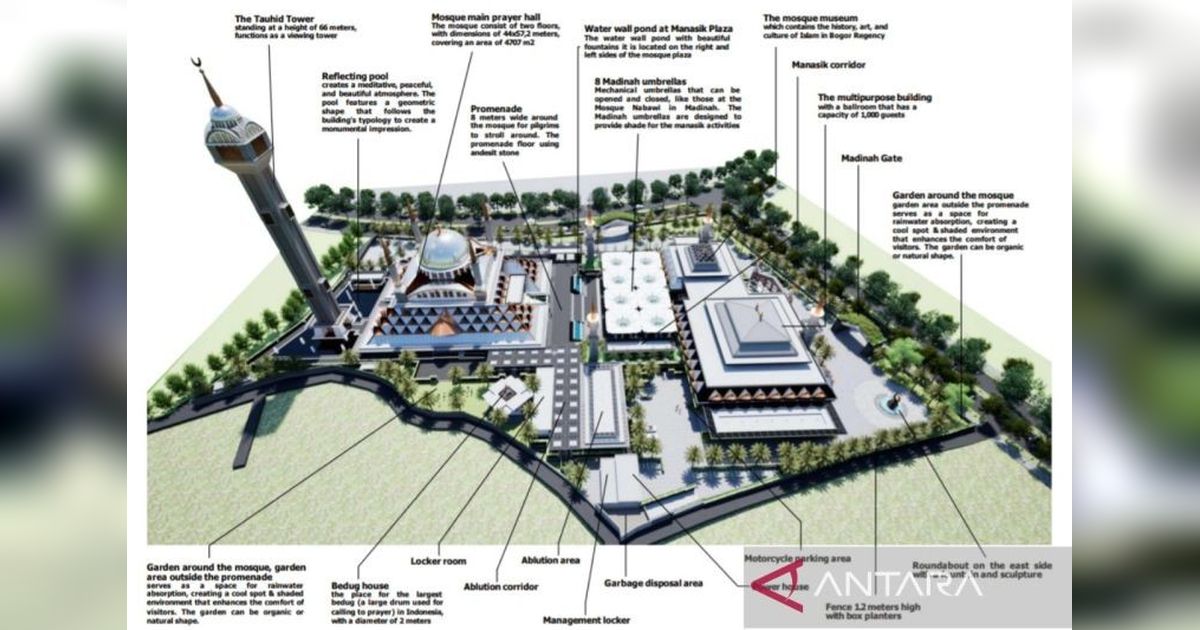 Masjid Raya Pakansari: Desain Mewah dan Fasilitas Lengkap untuk Pusat Haji dan Umrah