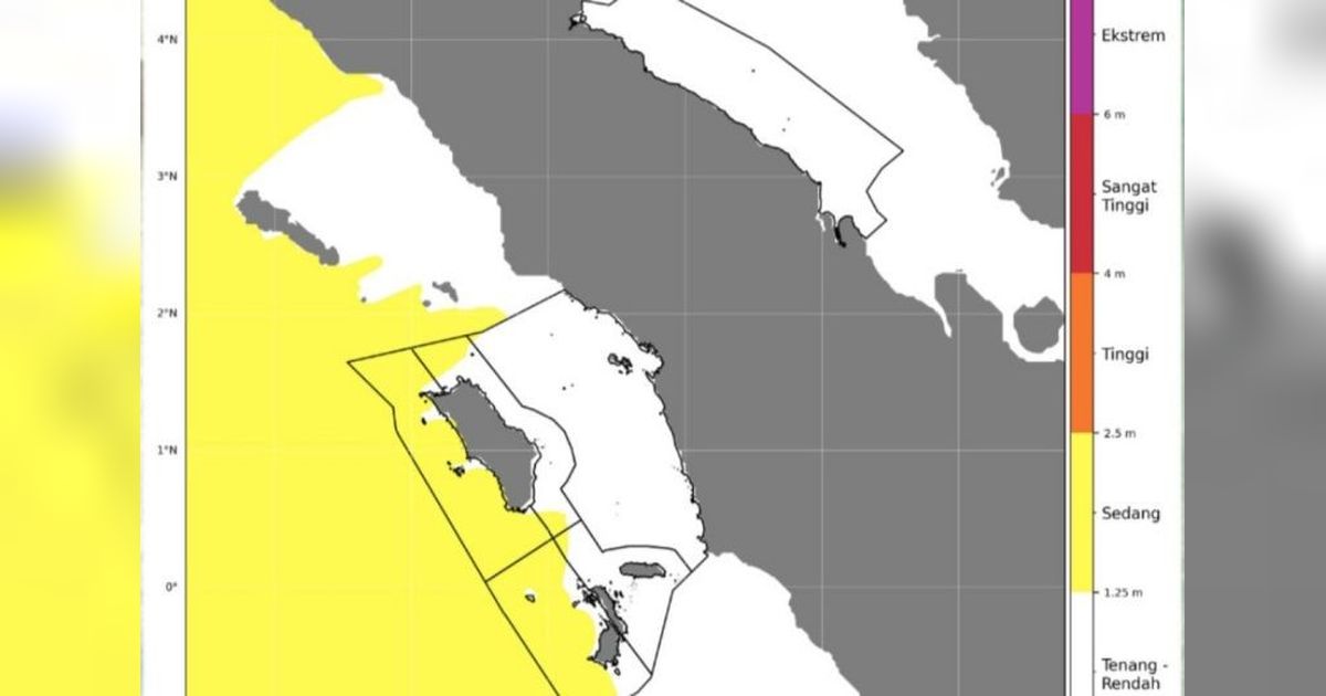 BMKG Peringatkan Potensi Gelombang Tinggi 2,5 Meter di Perairan Nias