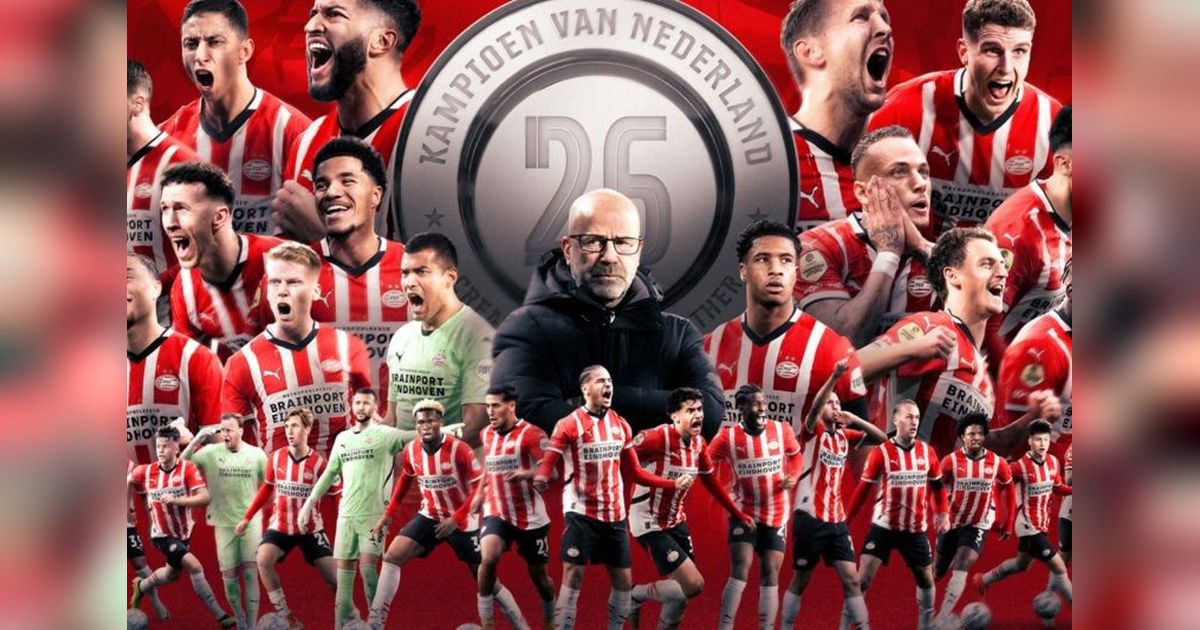 PSV Eindhoven Juara Liga Belanda 2024/25, Singkirkan Ajax Amsterdam