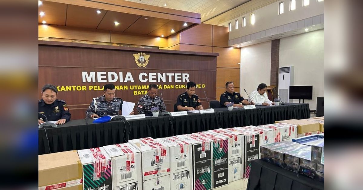 Bea Cukai dan TNI AL Gagalkan Penyelundupan 3,5 Juta Batang Rokok Ilegal di Batam
