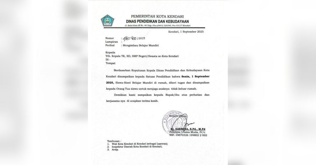 Tahukah Anda? Pemkot Kendari Liburkan Sekolah SD-SMP Antisipasi Demo, Ini Alasannya!