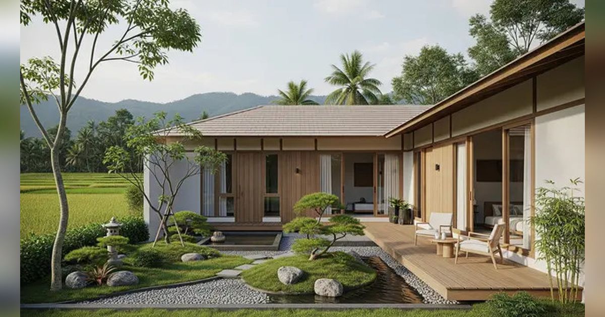 8 Desain Rumah Sederhana namun Mewah dengan Gaya Japandi dan Taman Mini 2025, Ideal untuk Keluarga Muda