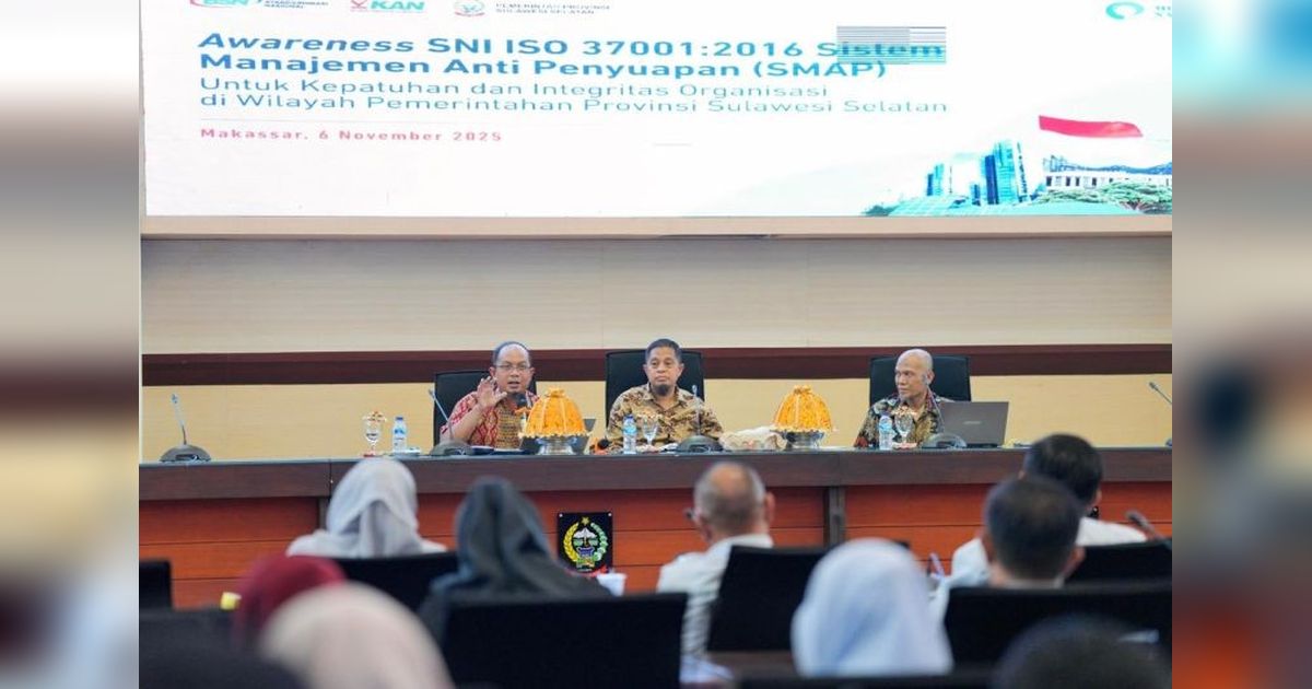 Pemprov Sulsel Gandeng BSN Terapkan ISO SMAP, Perkuat Integritas dan Tata Kelola Pemerintahan