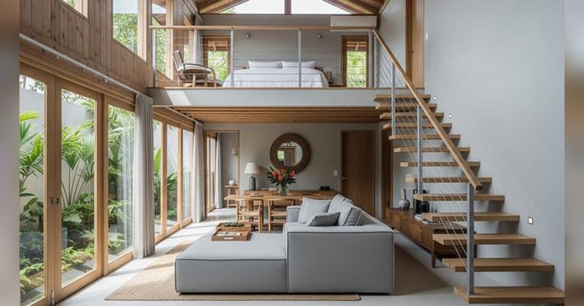 7 Desain Rumah Kecil Bergaya Villa dengan Mezzanine, Sederhana tapi Terlihat Sangat Indah
