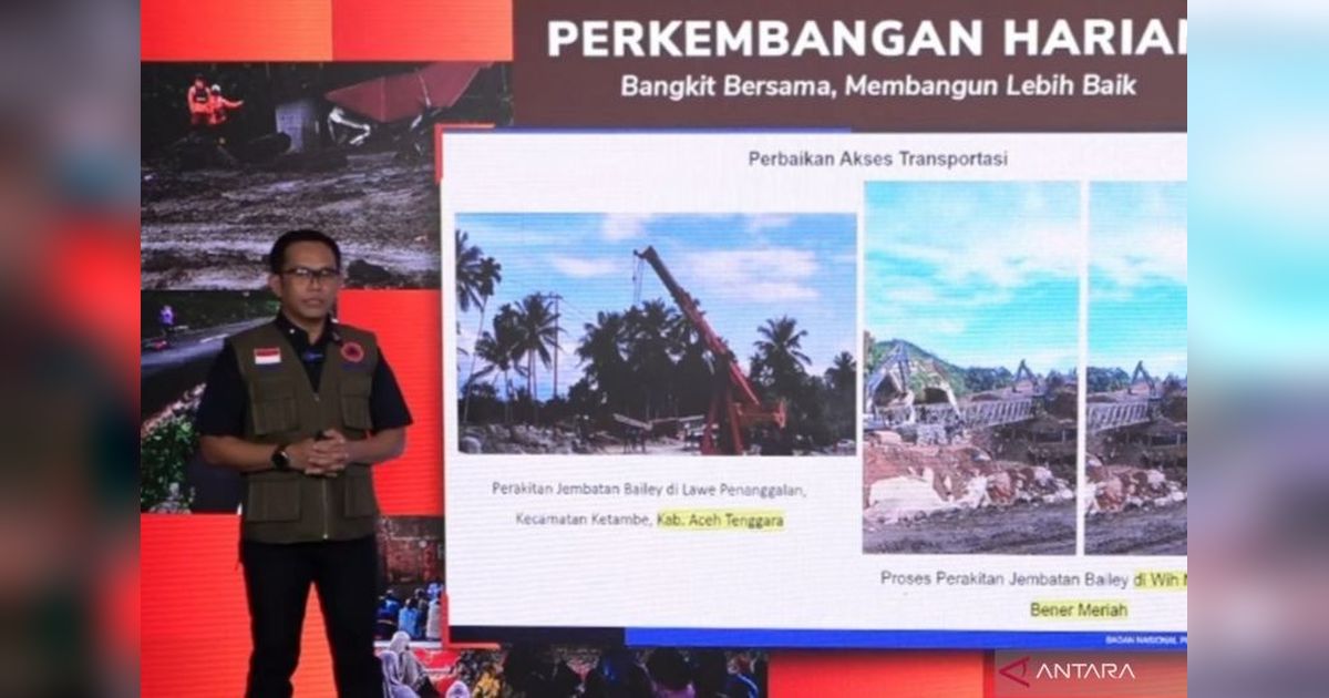 BNPB Salurkan 1.361 Ton Distribusi Bantuan Banjir Sumatra ke Tiga Provinsi Terdampak