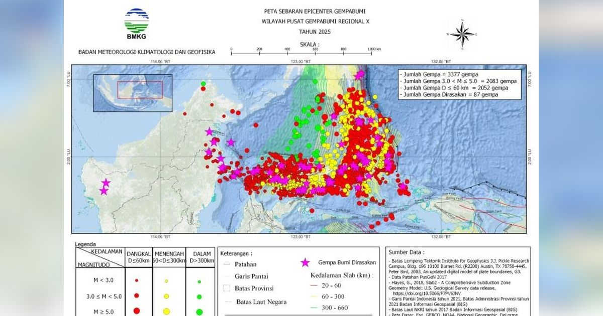 BMKG Deteksi Gempa Magnitudo 5,5 Guncang Karatung Melonguane, Sulawesi Utara