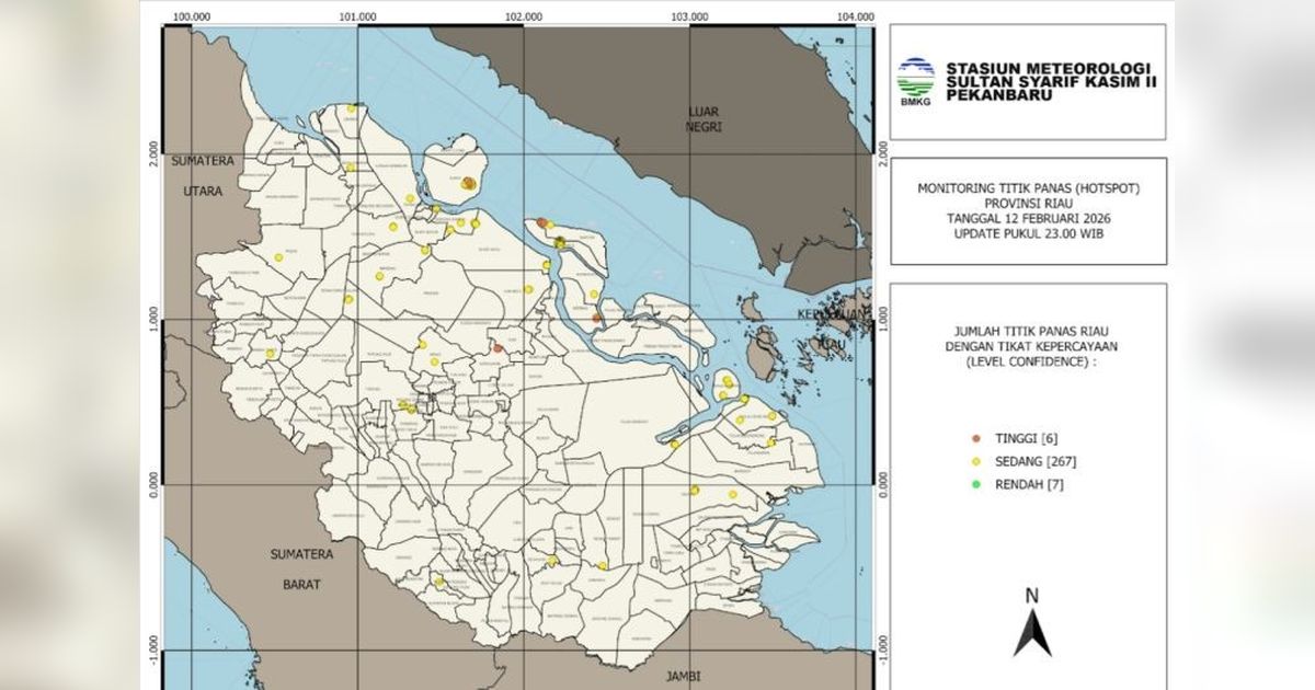 BMKG Deteksi 204 Titik Panas di Bengkalis Riau, Upaya Pemadaman Terus Dilakukan