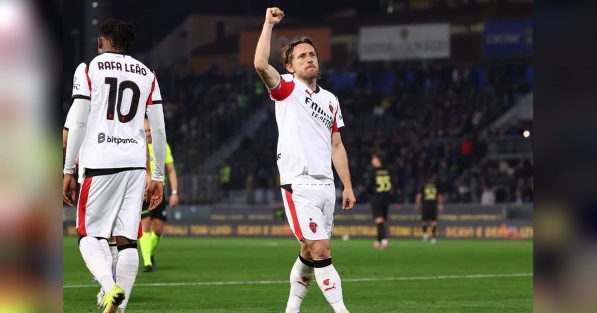 Luka Modric Antarkan AC Milan Taklukkan Pisa 2-1 di Liga Italia