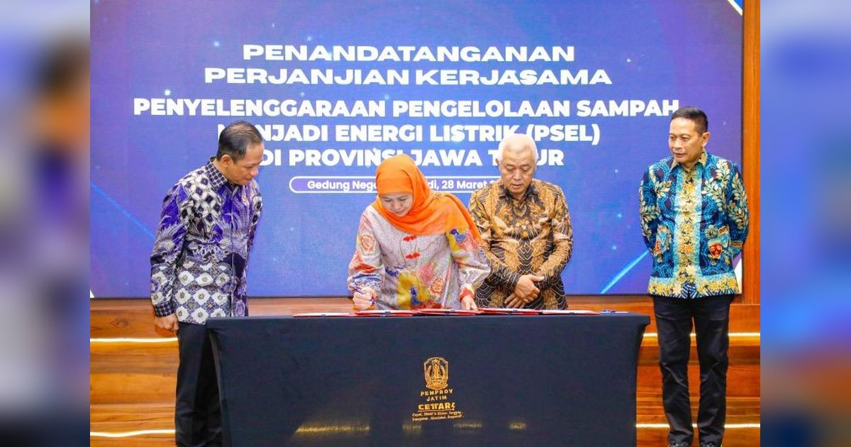 Gubernur Jatim Teken PKS PSEL Jawa Timur, Ubah Sampah Jadi Energi Bersih