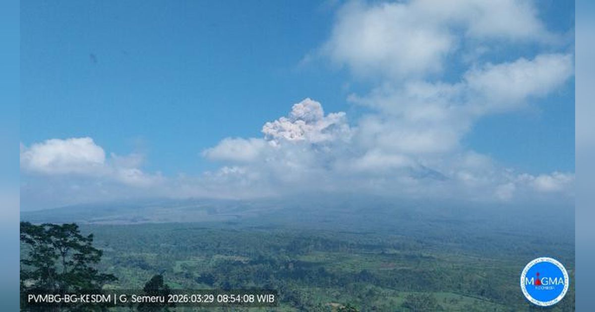 Gunung Semeru Erupsi, Awan Panas Meluncur hingga 3,5 Kilometer