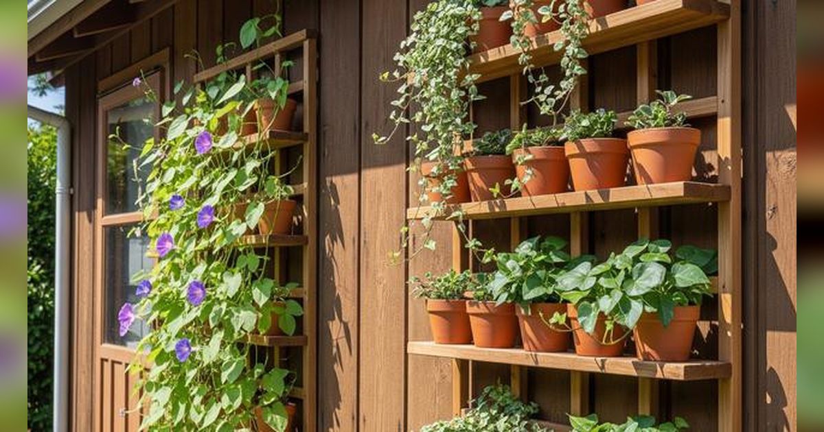 8 Ide Kebun Vertikal Tanaman Rambat untuk Rumah Kecil, Hijau dan Estetik