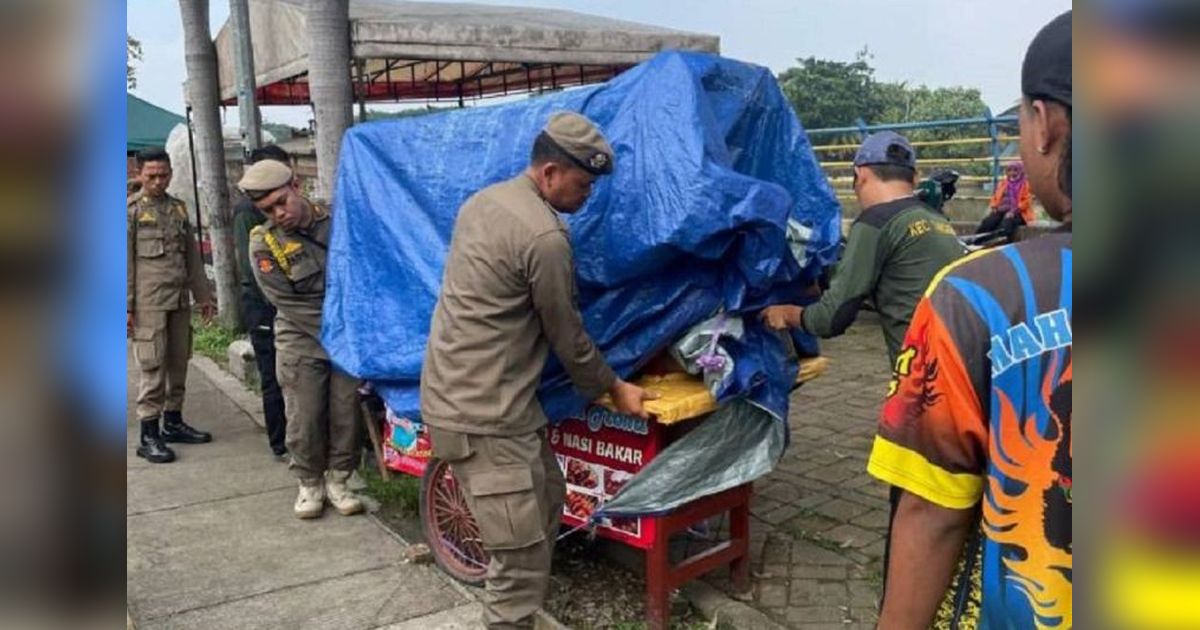 Satpol PP Kota Tangerang Tertibkan PKL Sepanjang Cisadane, Jaga Kebersihan dan Ketertiban Umum
