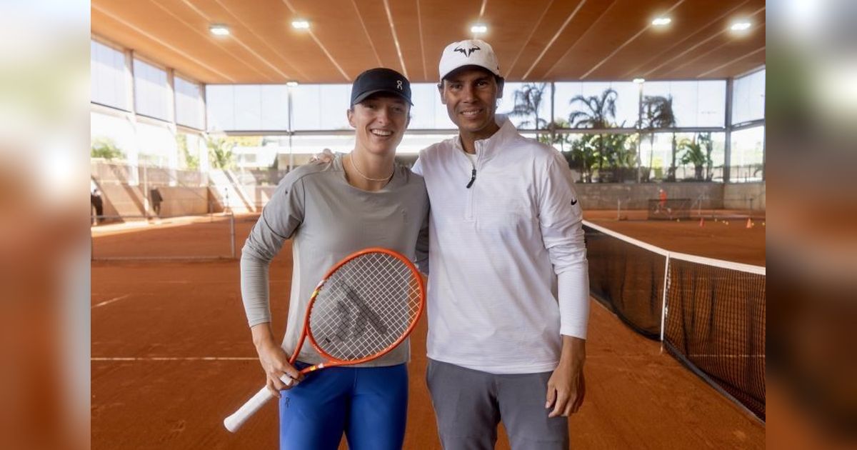 Rafael Nadal Sambut Iga Swiatek di Akademi, Latih Bersama Pelatih Baru