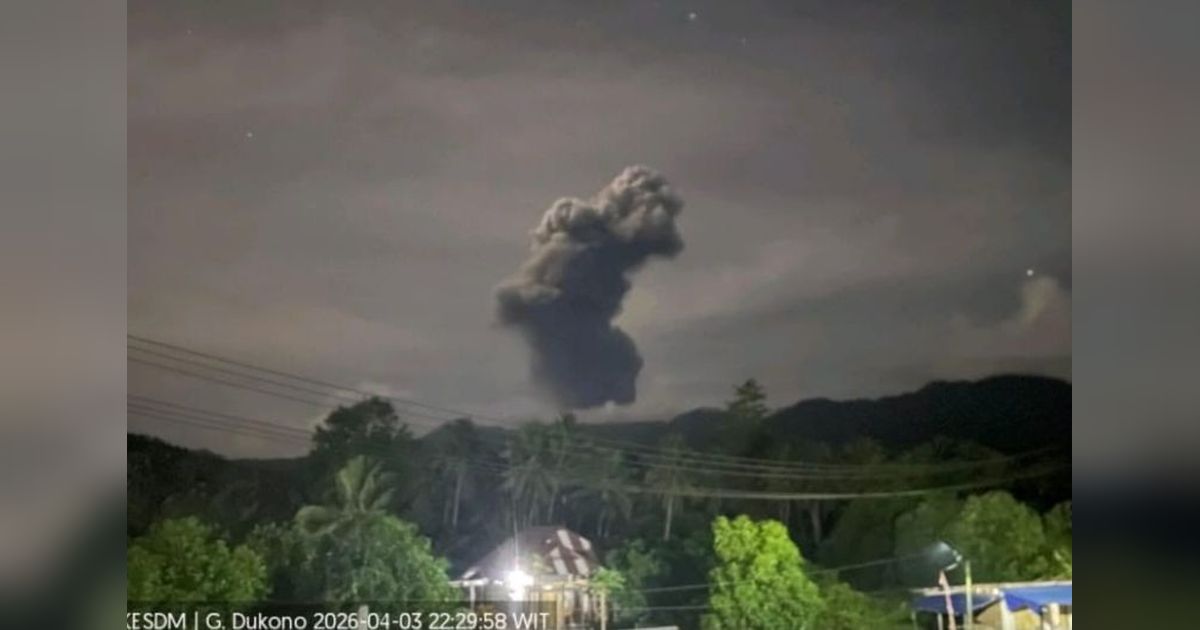 Erupsi Gunung Dukono di Maluku Utara Masih Berlanjut, Warga Diminta Waspada