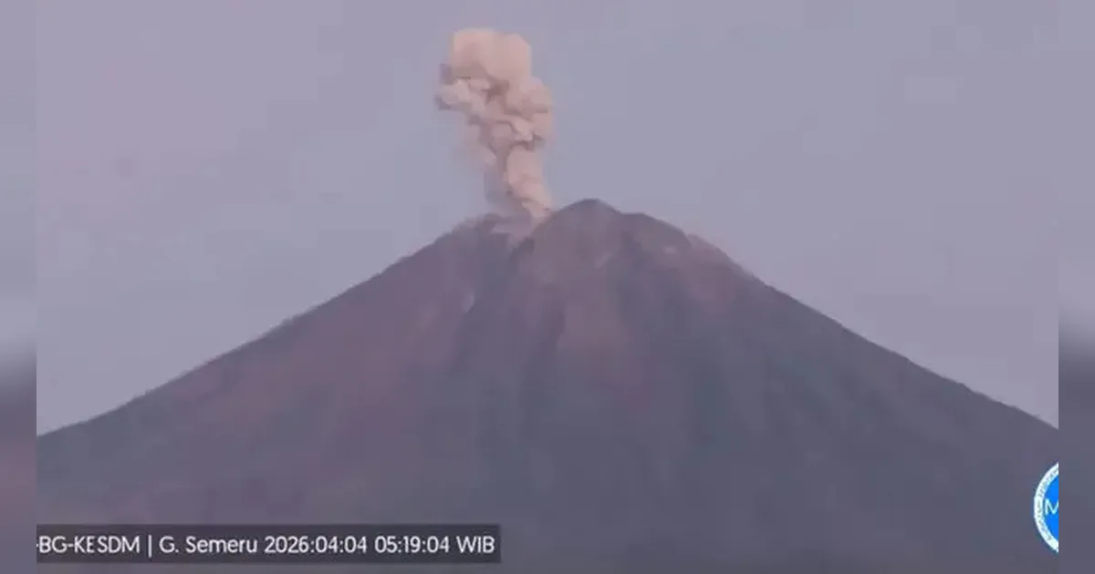 Pagi Ini, Gunung Semeru Erupsi 9 Kali Berturut-turut Tinggi Letusan Capai 1.000 Meter