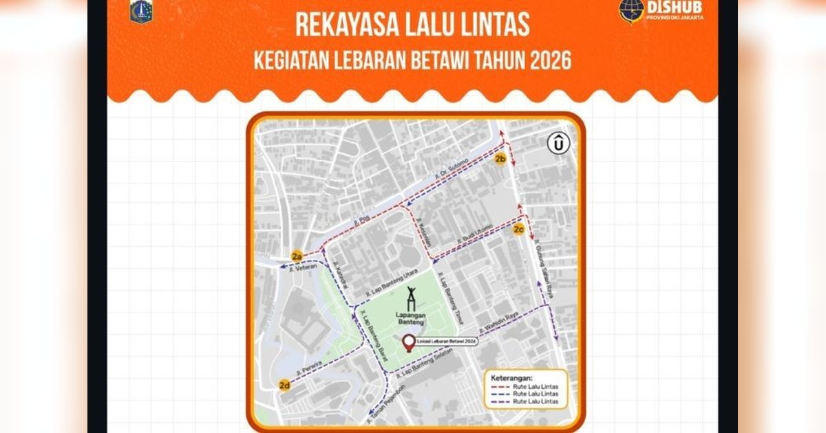 Pengalihan Arus Lalin Lebaran Betawi 2026 di Lapangan Banteng, Simak Rute Lengkapnya