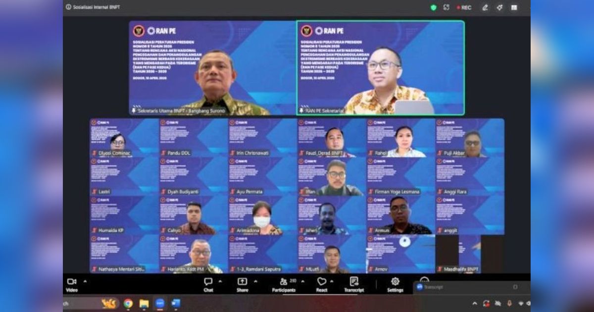 BNPT Perkuat Komitmen Penanggulangan Ekstremisme Melalui Sosialisasi RAN PE Fase II