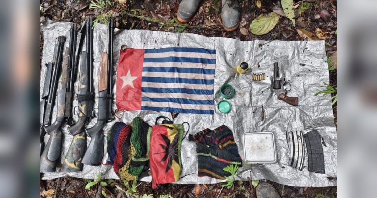 Satgas Koops TNI Habema Berhasil Amankan Lima Pucuk Senpi dari Markas KKB di Nduga