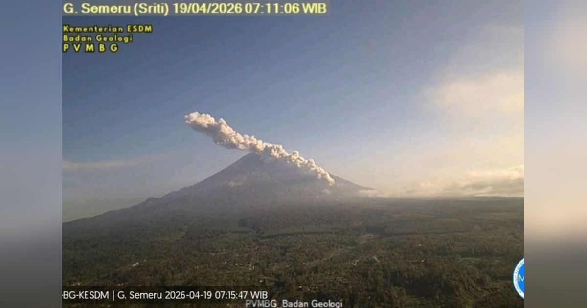 Gunung Semeru Erupsi Pagi Ini, Awan Panas Guguran Sejauh 4 Km Meluncur