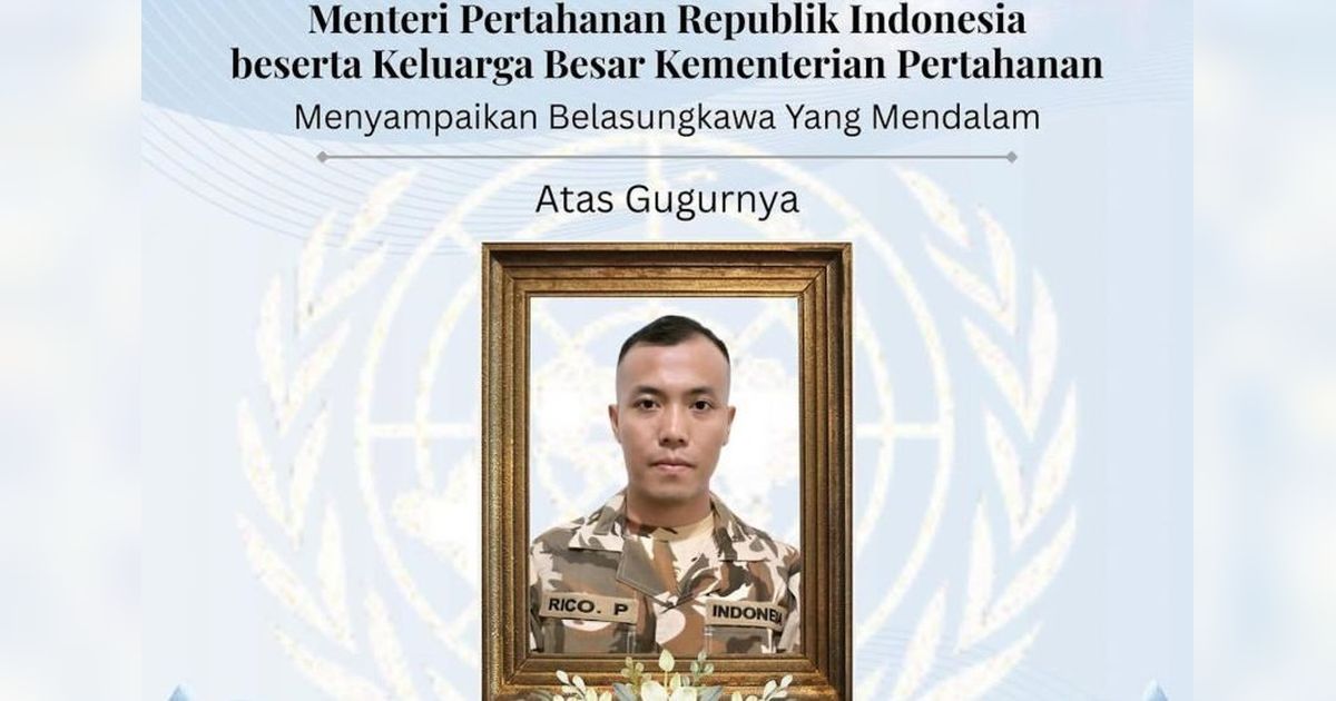 Kemenhan Sampaikan Duka Cita, Praka Rico Gugur Lebanon Usai Perawatan Medis
