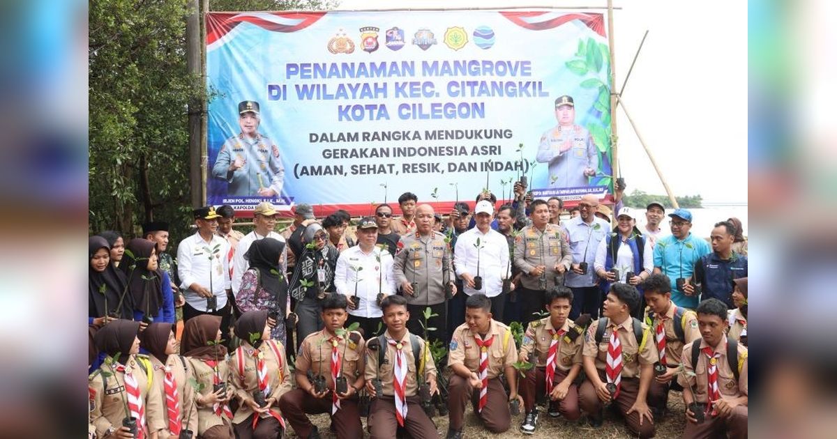 Polda Banten Tanam 1.000 Mangrove di Cilegon, Perkuat Ekosistem Pesisir dan Ekonomi Masyarakat