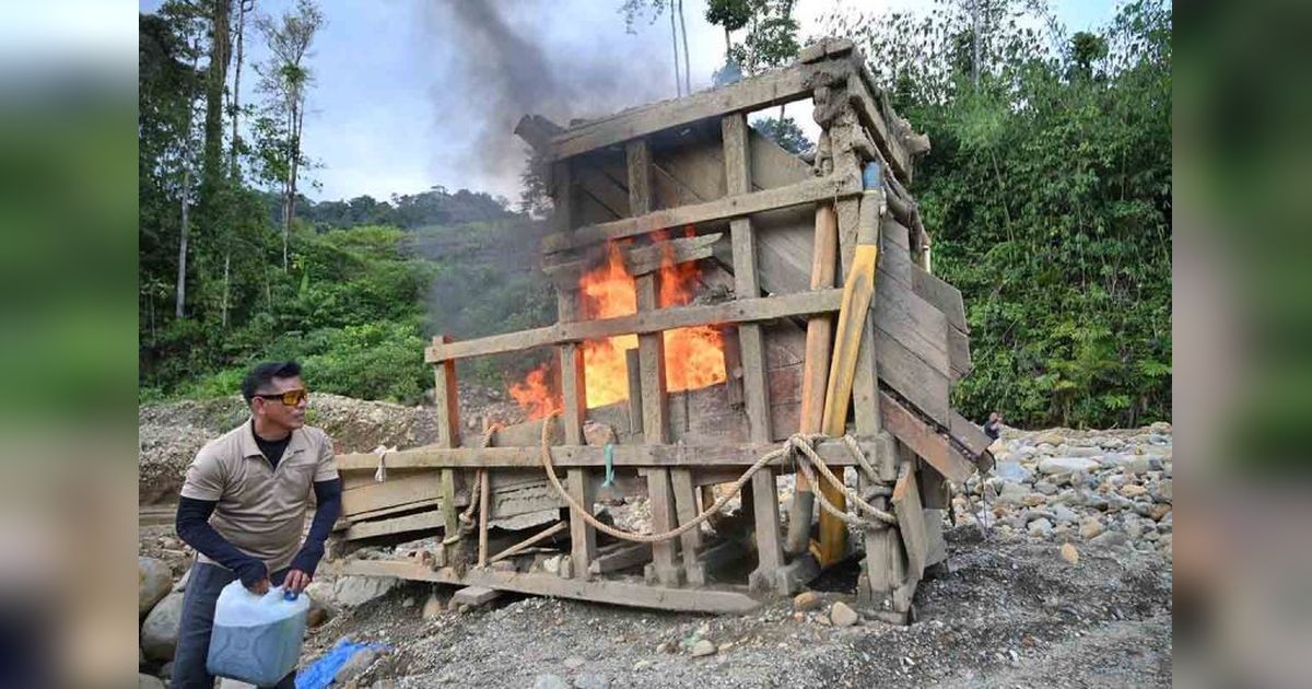 Polres Pidie Tertibkan Tambang Emas Ilegal di Geumpang, Aceh