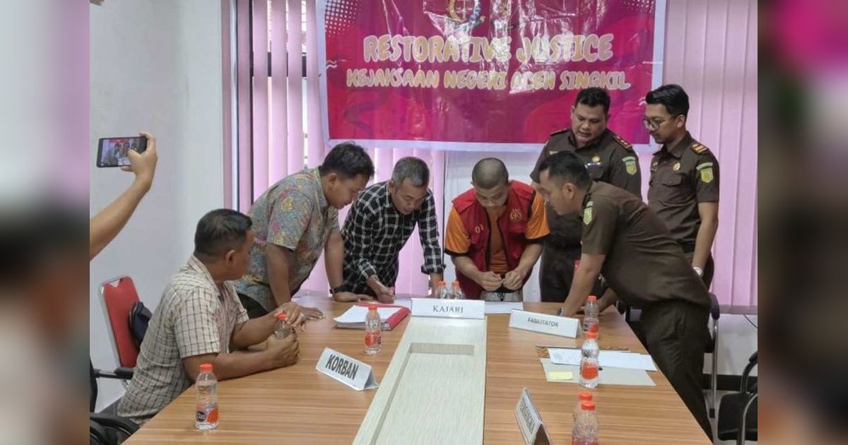 Kejari Aceh Singkil Tuntaskan Dua Kasus Pencurian Melalui Keadilan Restoratif, Prioritaskan Pemulihan Sosial