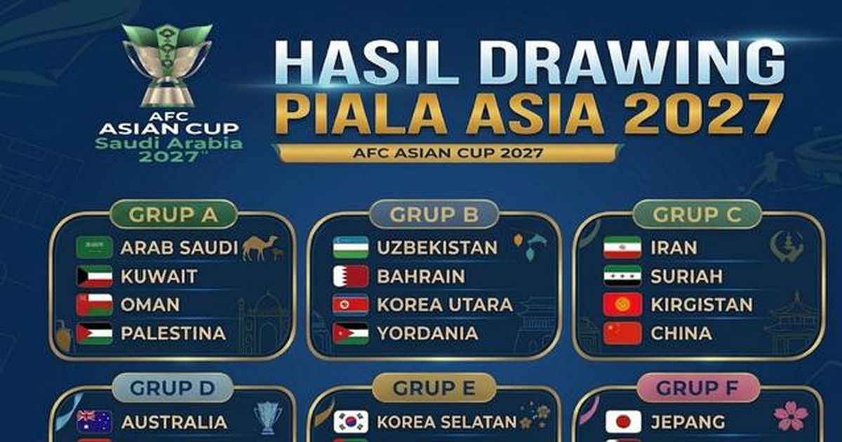 Resmi! Timnas Indonesia Hadapi Jepang, Qatar, dan Thailand di Piala Asia 2027
