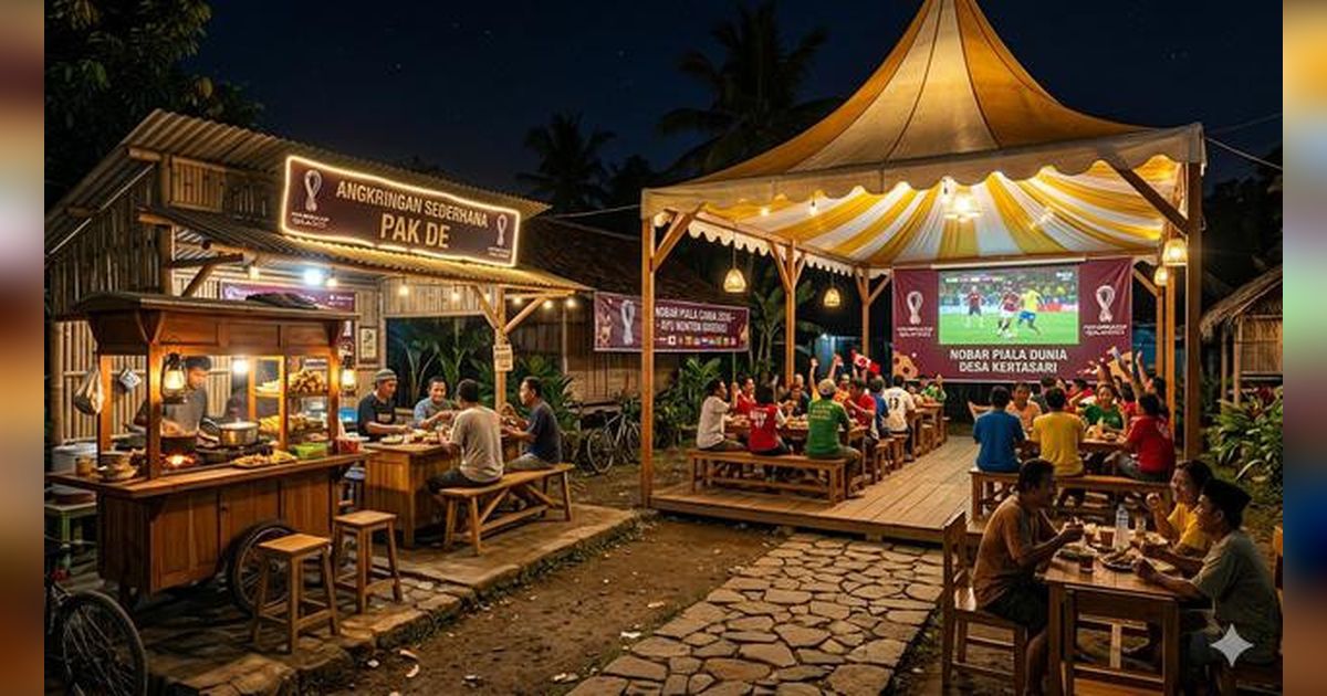 6 Ide Desain Angkringan di Desa untuk Nobar Piala Dunia yang Modern dan Estetik